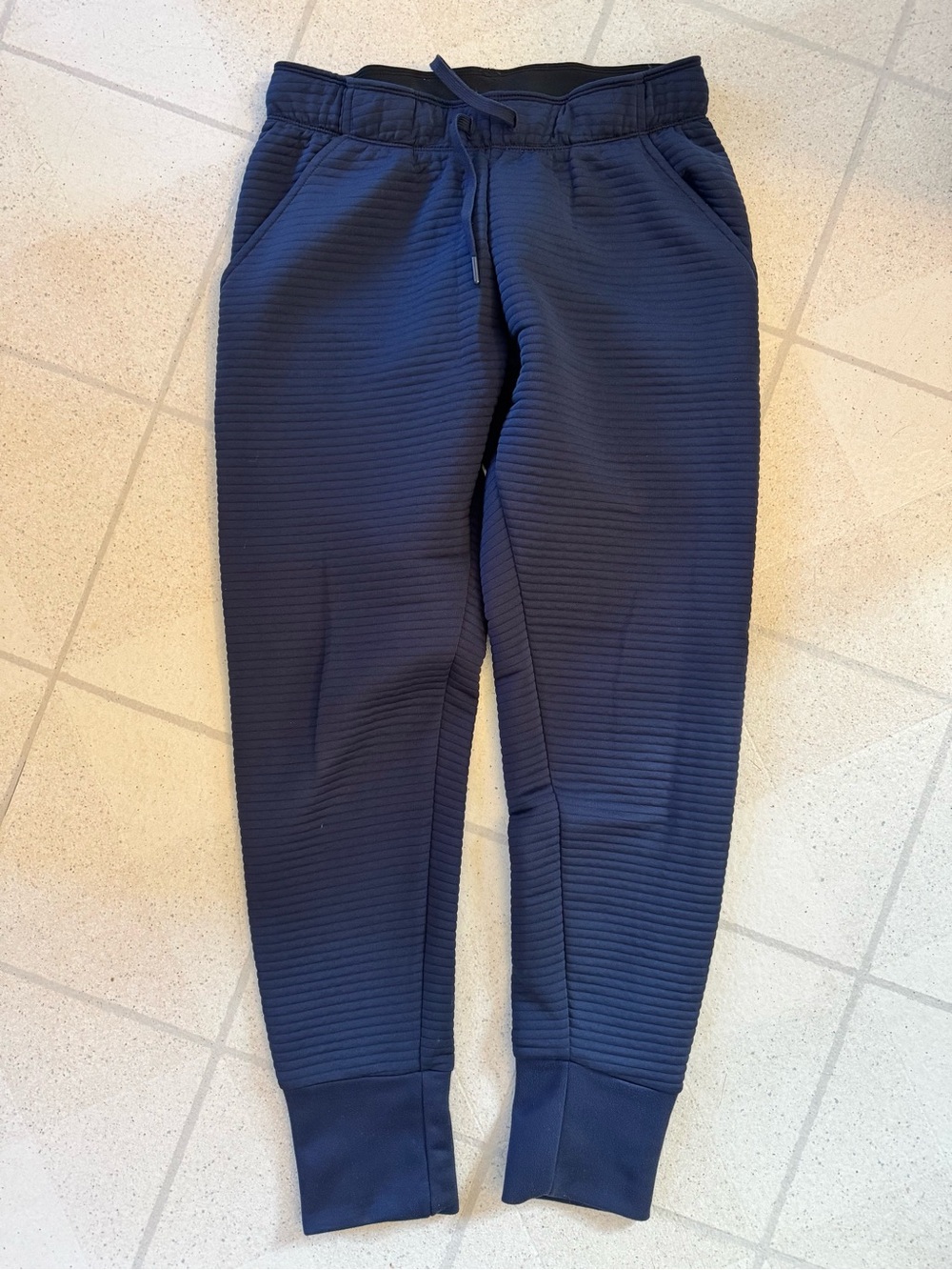 Nike Navy Textured Ribbed Joggers